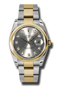 Rolex Datejust 36 Grey Dial Stainless Steel and 18K Yellow Gold Oyster Bracelet Automatic Men's Watch 116203GYDO