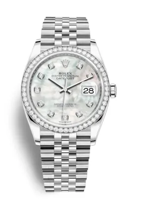 Rolex Datejust 36 Mother of Pearl Diamond Dial Automatic Unisex Jubilee Watch 126284MDJ