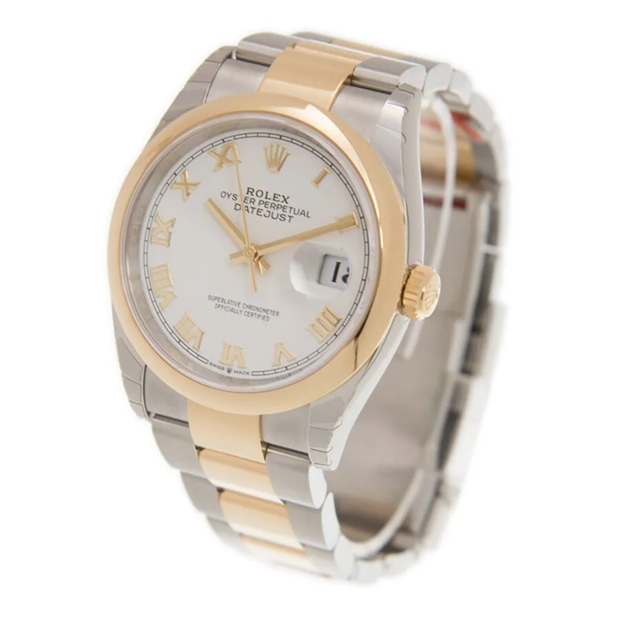 Rolex Datejust 36 White Dial Automatic Men's Steel and 18k Yellow Gold Oyster Watch 126203WRO