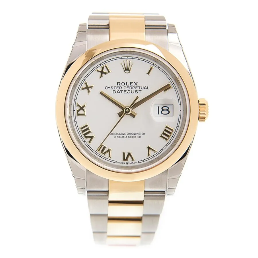 Rolex Datejust 36 White Dial Automatic Men's Steel and 18k Yellow Gold Oyster Watch 126203WRO