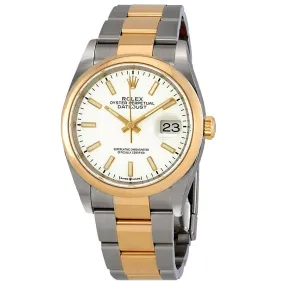Rolex Datejust 36 White Dial Automatic Men's Steel and 18k Yellow Gold Oyster Watch 126203WSO