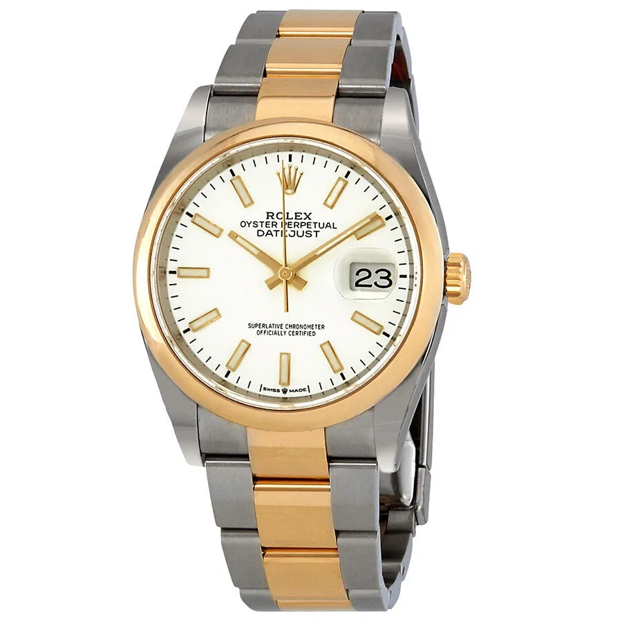 Rolex Datejust 36 White Dial Automatic Men's Steel and 18k Yellow Gold Oyster Watch 126203WSO