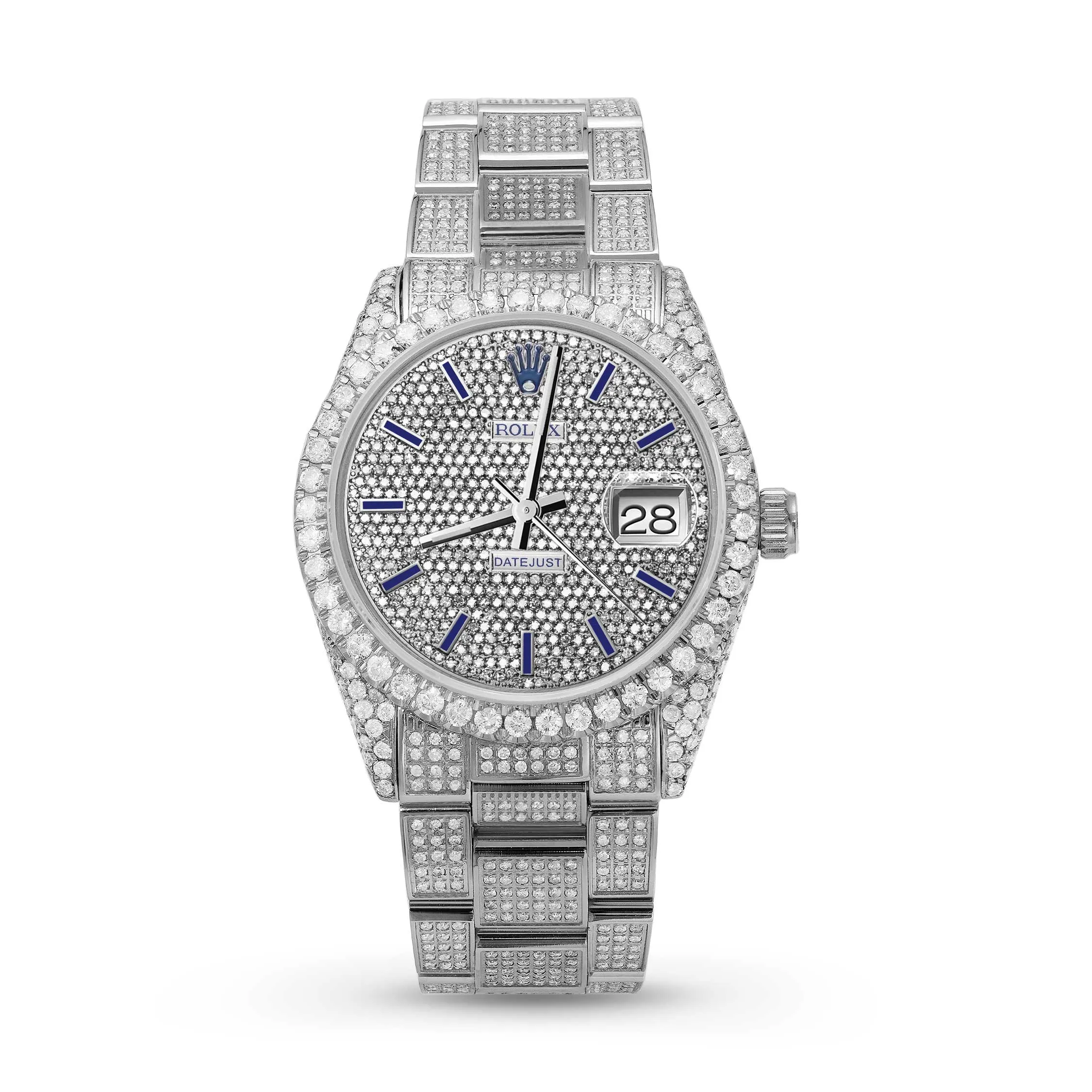 Rolex Datejust Diamond Bezel Watch 36mm Blue Dial | 11ct