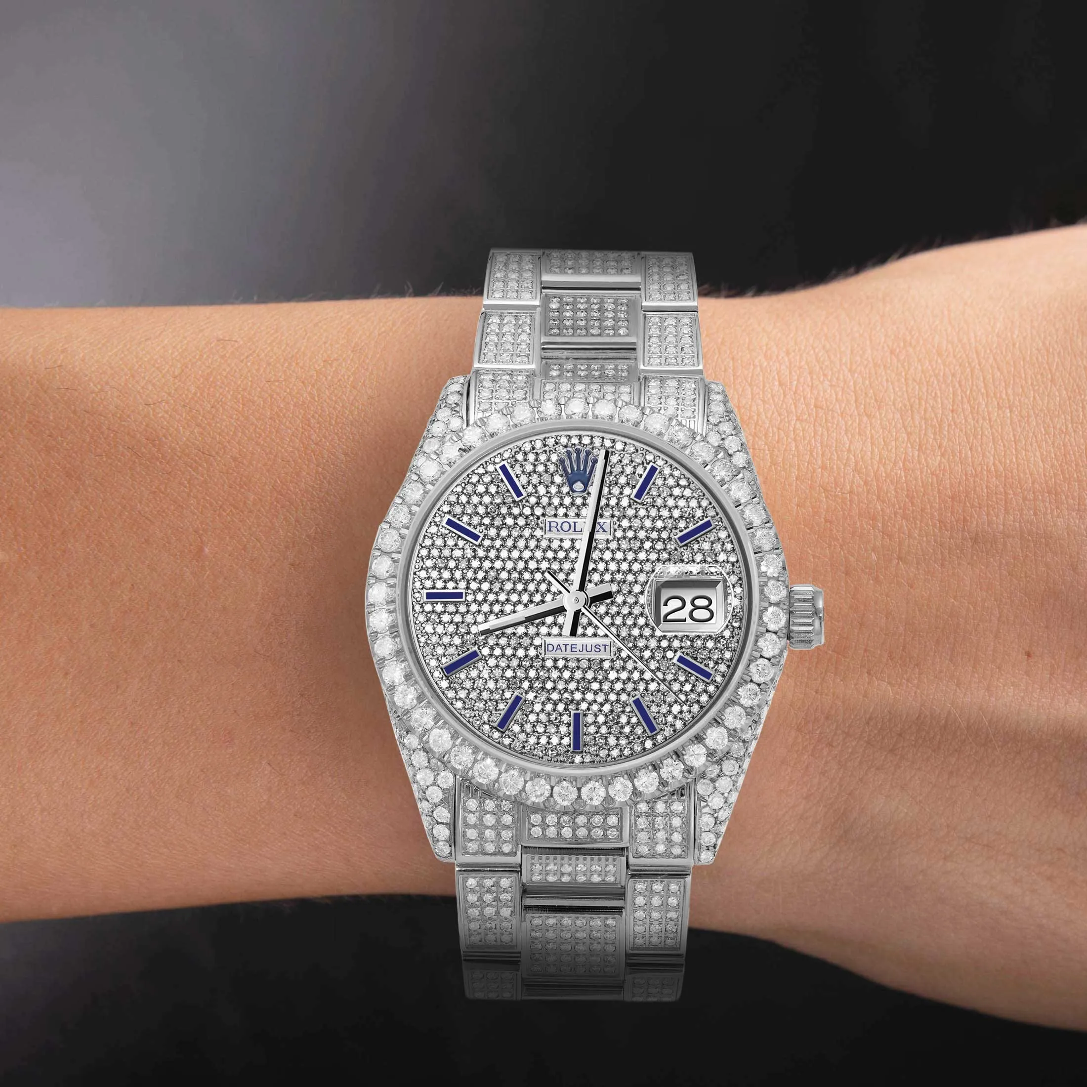 Rolex Datejust Diamond Bezel Watch 36mm Blue Dial | 11ct