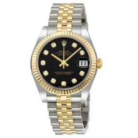 Rolex Datejust Lady 31 Black Dial Stainless Steel and 18K Yellow Gold Jubilee Bracelet Automatic Watch 178273BKDJ