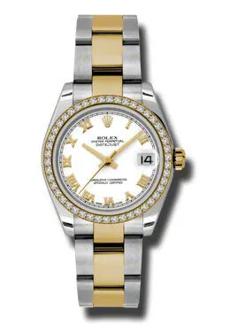 Rolex Datejust Lady 31 White Dial Stainless Steel and 18K Yellow Gold Oyster Bracelet Automatic Watch 178383WRO