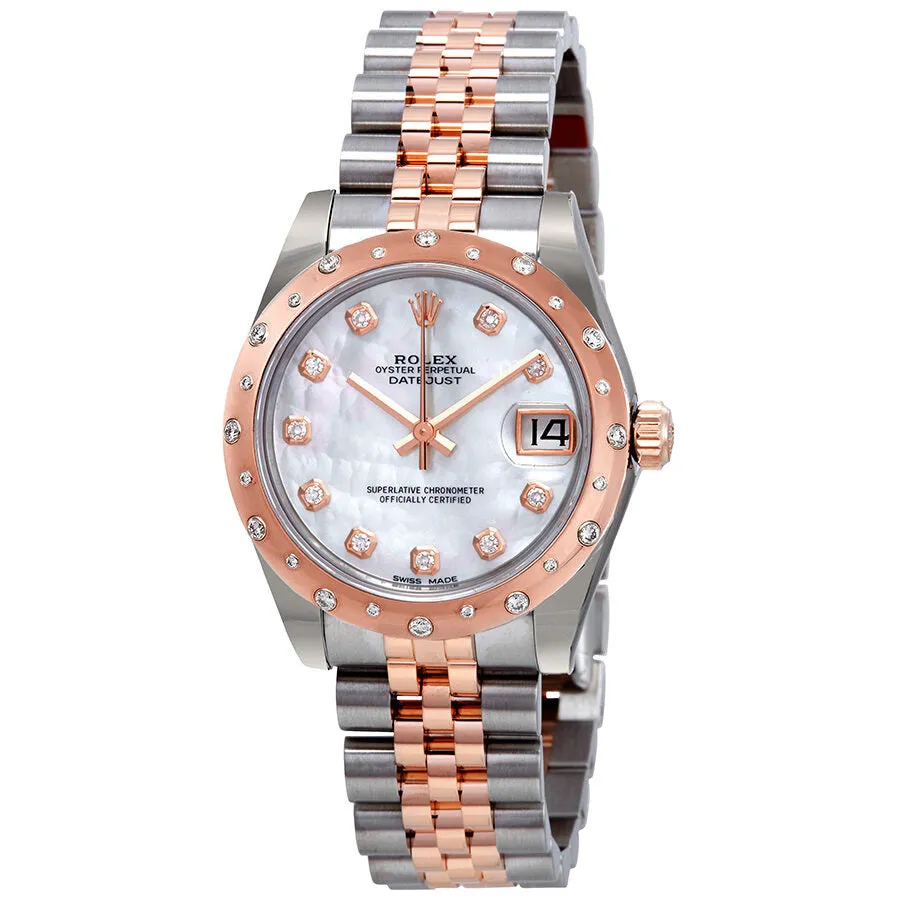 Rolex Datejust Mother of Pearl Diamond Steel and Pink Gold Ladies Watch 178341MDJ