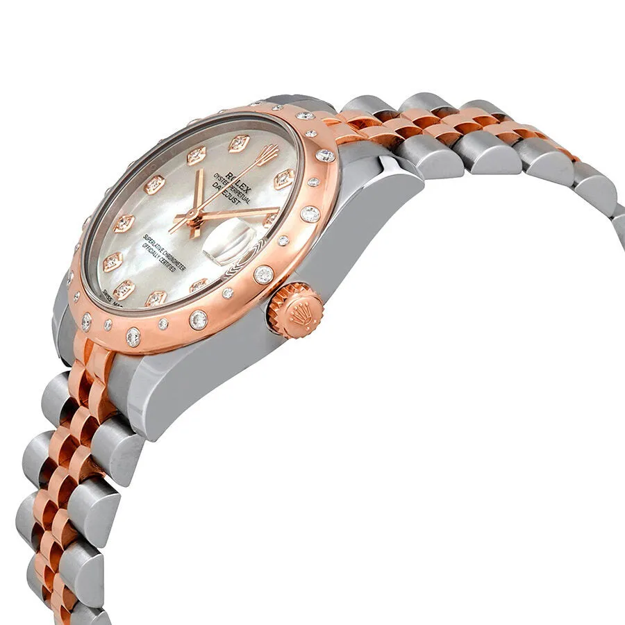 Rolex Datejust Mother of Pearl Diamond Steel and Pink Gold Ladies Watch 178341MDJ