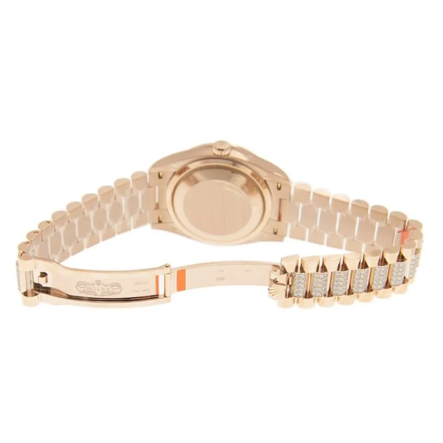 Rolex Day-Date 36 Mother of Pearl Dial 18kt Everose Gold Diamond Set President Watch 128345MDDP