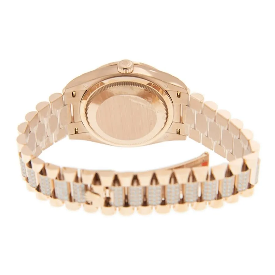 Rolex Day-Date 36 Mother of Pearl Dial 18kt Everose Gold Diamond Set President Watch 128345MDDP