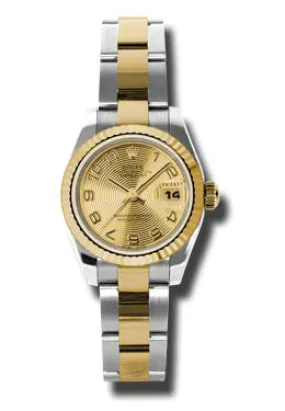 Rolex Lady Datejust 26 Champagne Dial Stainless Steel and 18K Yellow Gold Oyster Bracelet Automatic Watch 179173CCAO