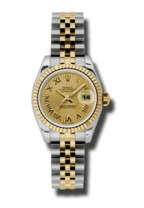Rolex Lady Datejust 26 Champagne Sunburst Dial Stainless Steel and 18K Yellow Gold Jubilee Bracelet Automatic Watch 179173CSBRJ
