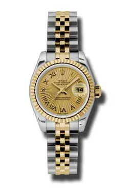 Rolex Lady Datejust 26 Champagne Sunburst Dial Stainless Steel and 18K Yellow Gold Jubilee Bracelet Automatic Watch 179173CSBRJ