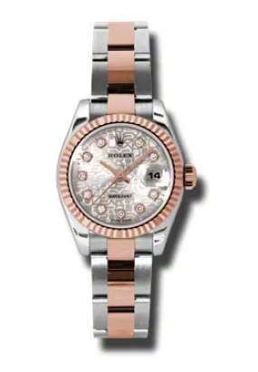 Rolex Lady Datejust 26 Silver Dial Stainless Steel and 18K Everose Gold Oyster Bracelet Automatic Watch 179171SJDO
