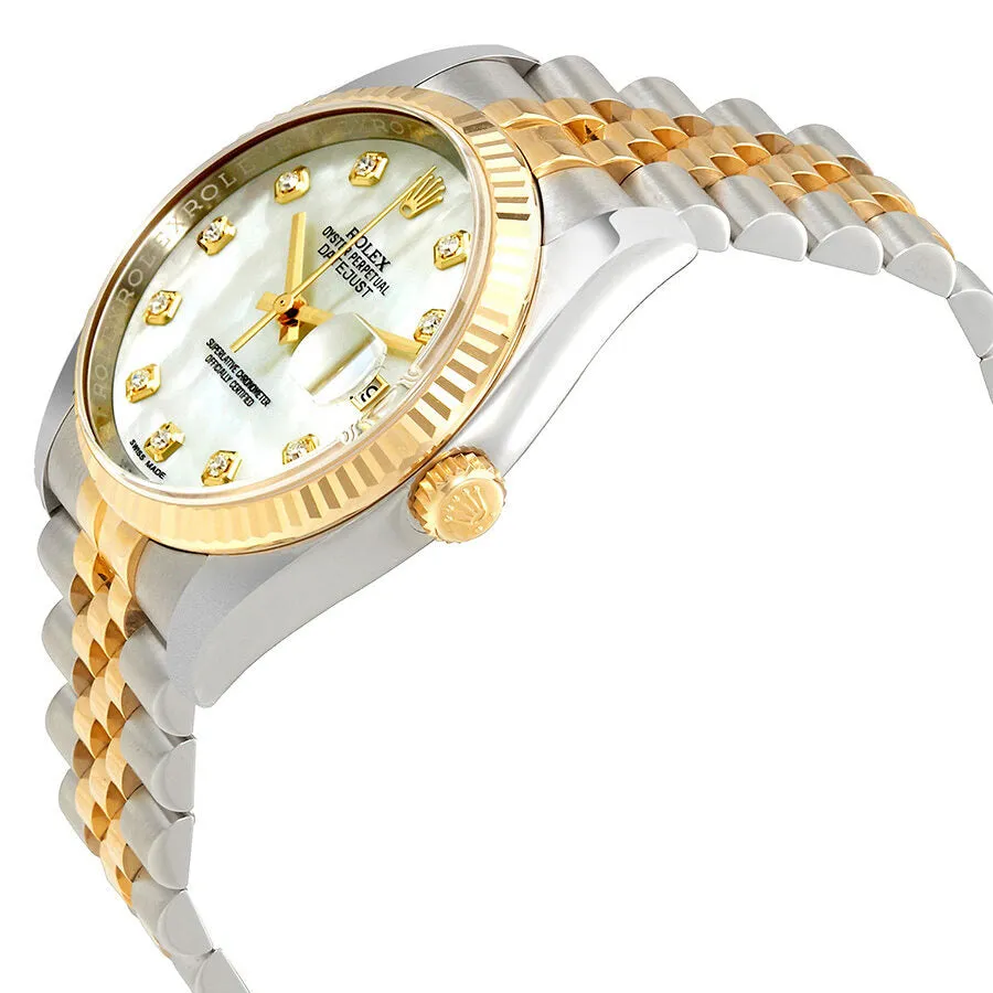 Rolex Oyster Perpetual Datejust 36 Mother of Pearl Dial Stainless Steel and 18K Yellow Gold Jubilee Bracelet Automatic Men's Watch 116233MDJ