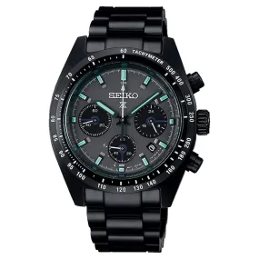 SEIKO Men's Dark Gray Dial Black Stainless Steel Band Prospex Speedtimer Chronograph Japanese Quartz Watch - SSC917