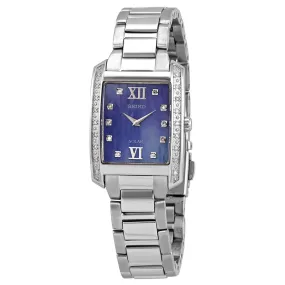 Seiko Quartz Diamond Blue Mother of Pearl Dial Ladies Watch SUP401
