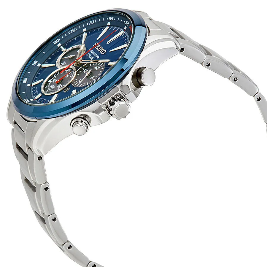 Seiko Solar Chronograph Blue Dial Men's Watch SSC495