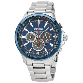 Seiko Solar Chronograph Blue Dial Men's Watch SSC495