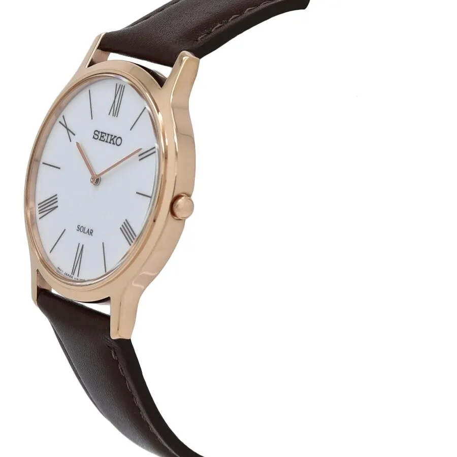 Seiko Solar Quartz White Dial Men's Watch SUP854
