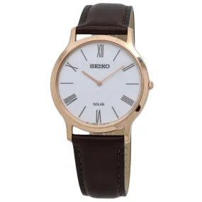 Seiko Solar Quartz White Dial Men's Watch SUP854