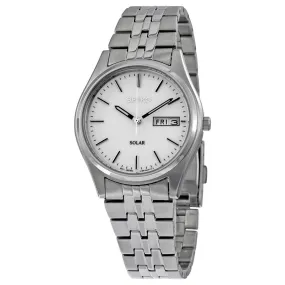 Seiko Solar White Dial Men's Watch SNE031