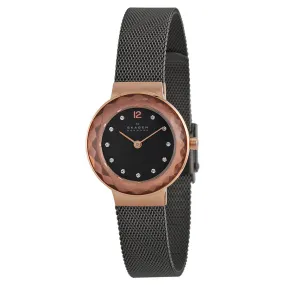 Skagen Leonora Black Mother of Pearl Dial Charcoal Ion-plated Ladies Watch 456SRM