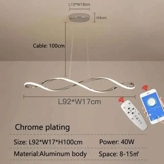 Smart Home Alexa Hanging Modern Chandelier For Dining Living Room Kitchen Lamp Gold/Chrome Plated Led Chandelier Light Fixtures