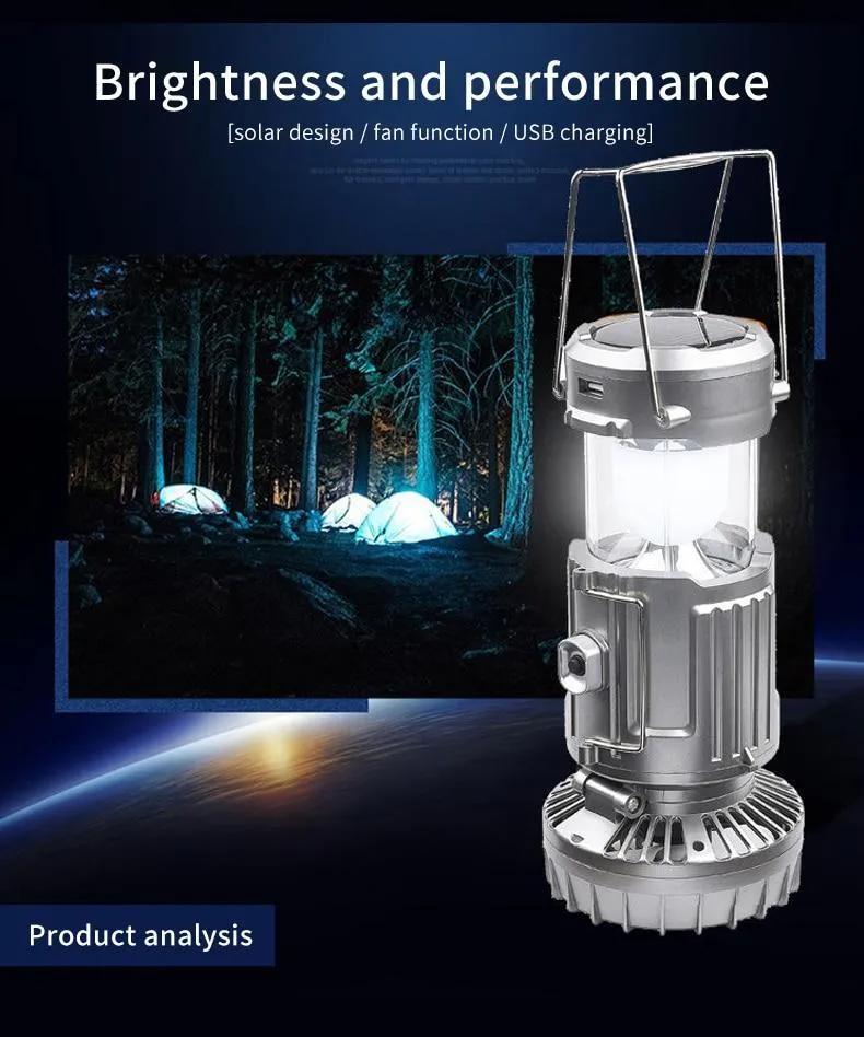 Solar Fan Camping Light