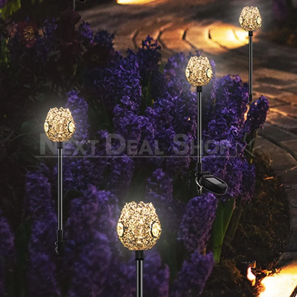 Solar Powered Crystal Glass Garden Stake Light
