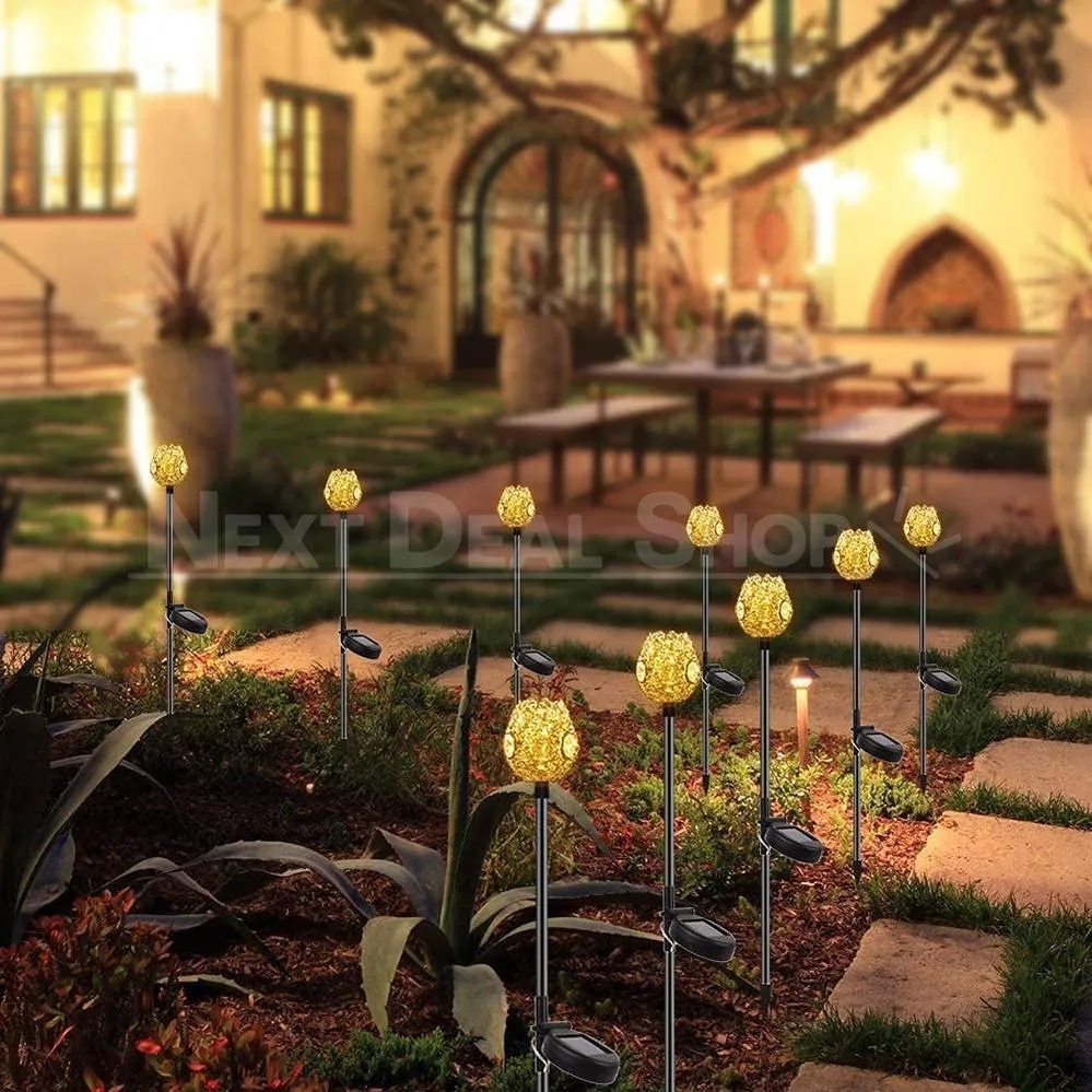 Solar Powered Crystal Glass Garden Stake Light