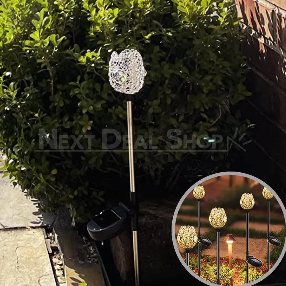 Solar Powered Crystal Glass Garden Stake Light