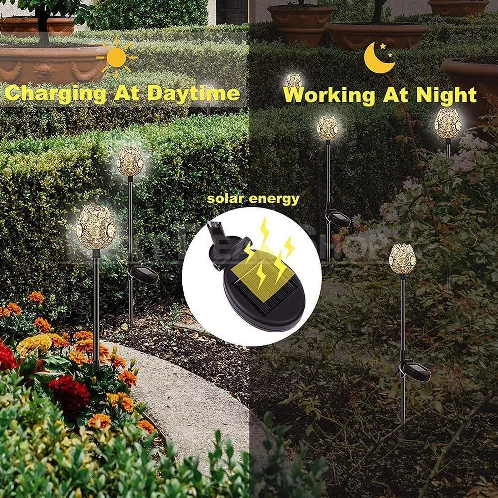 Solar Powered Crystal Glass Garden Stake Light