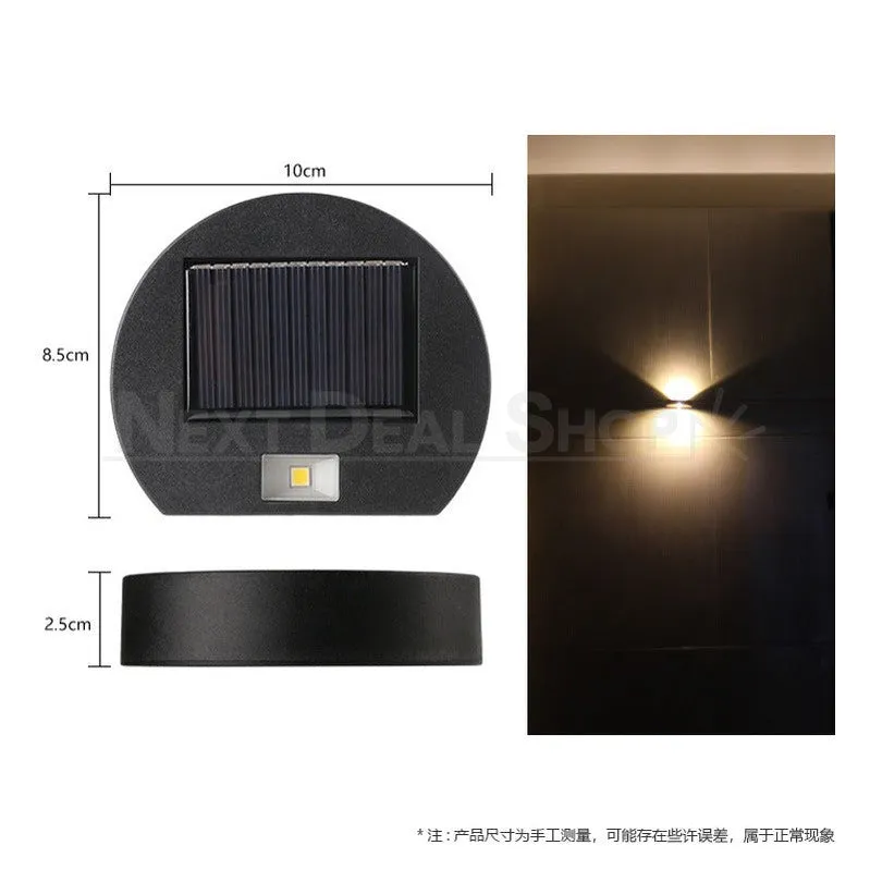 Solar Powered Up & Down Courtyard Wall Light