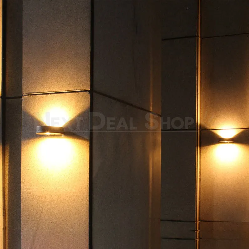Solar Powered Up & Down Courtyard Wall Light