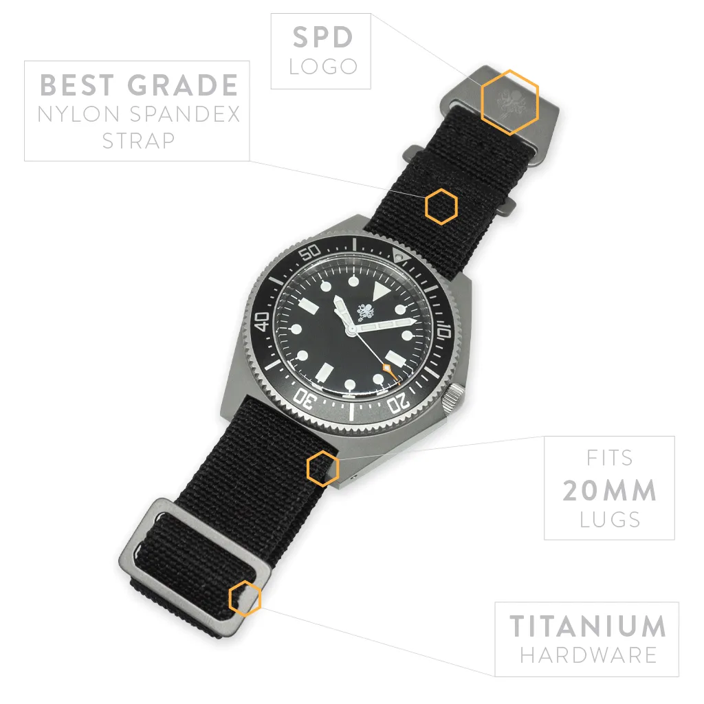 Ti-MNPara Strap 20mm - Black