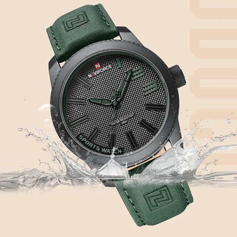 Tough Tactical Men's Leather Watch