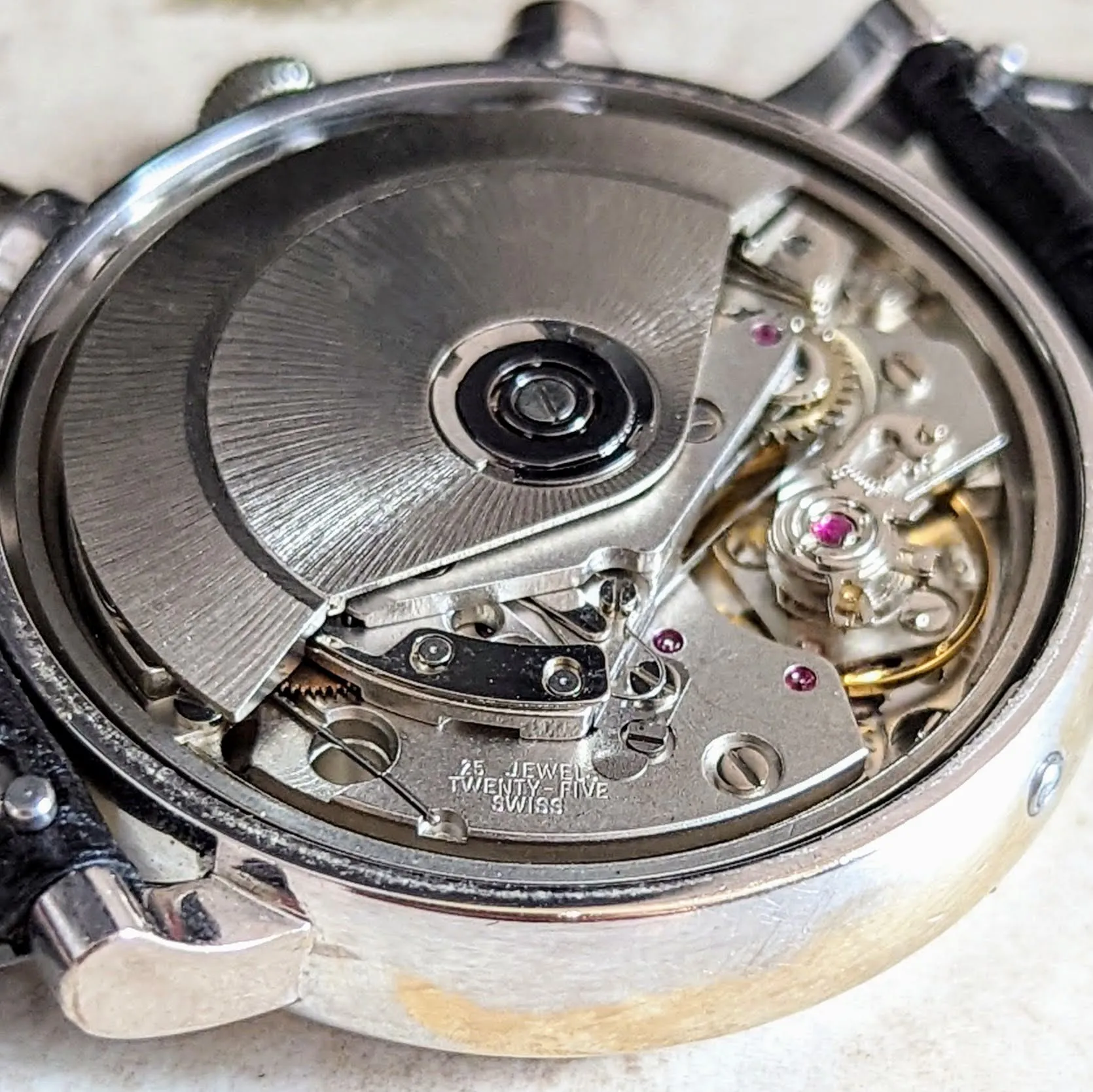 TOURNEAU Automatic Watch Day/Date Moonphase Chronograph 18K Gold Wristwatch