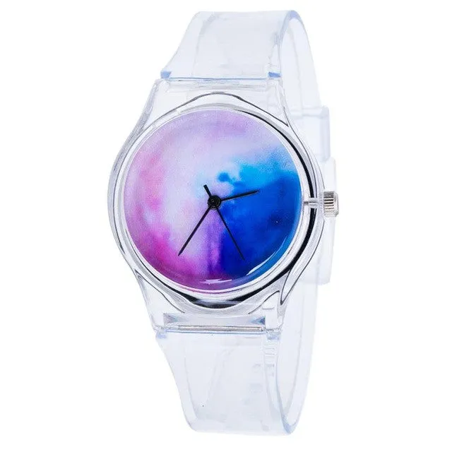 Transparent Quartz Silicone Watch for Children