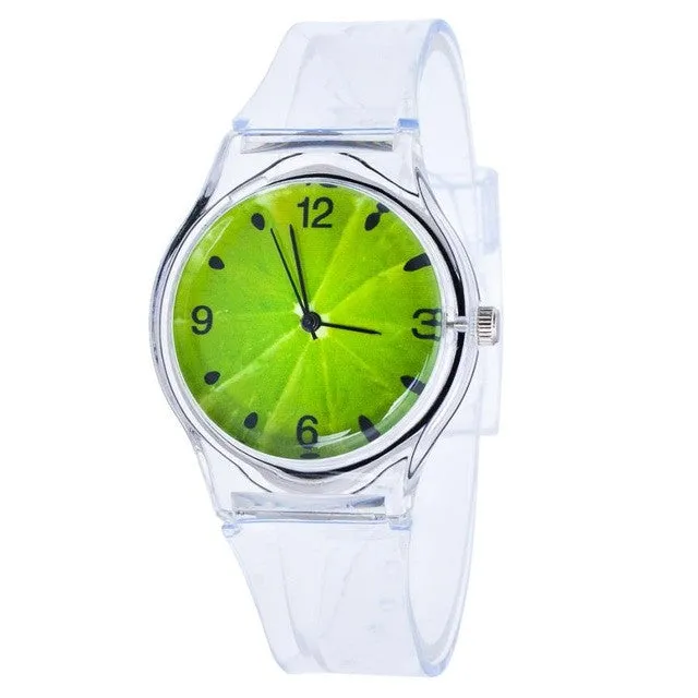 Transparent Quartz Silicone Watch for Children