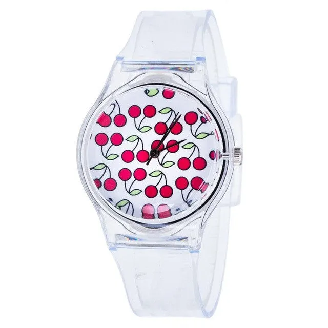 Transparent Quartz Silicone Watch for Children