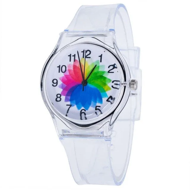 Transparent Quartz Silicone Watch for Children