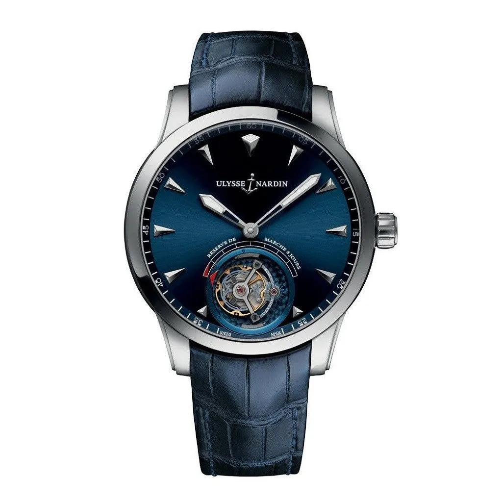 Ulysse Nardin Classico Manual White Gold Blue Dial Mens Watch 1780-133/93