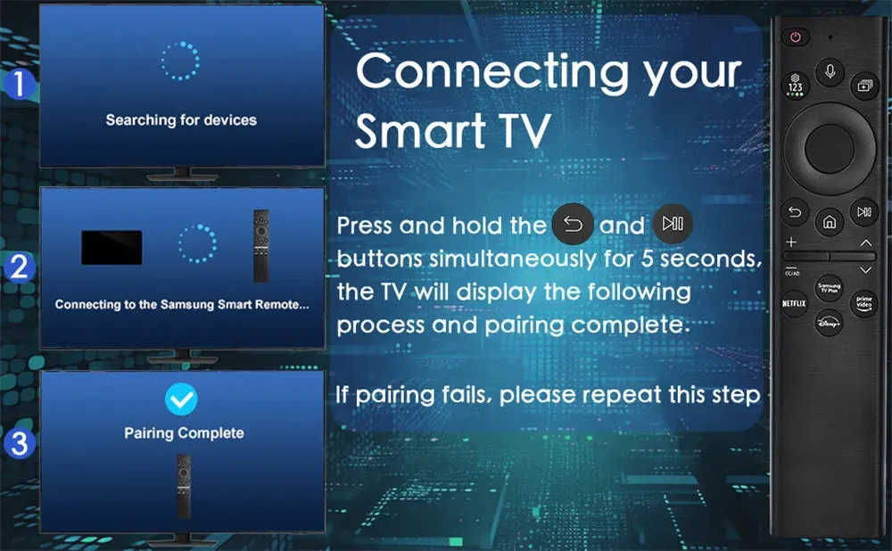 Voice Remote Control Compatible with Samsung Smart TV 2019-2023 UHD QLED OLED 4K 8K