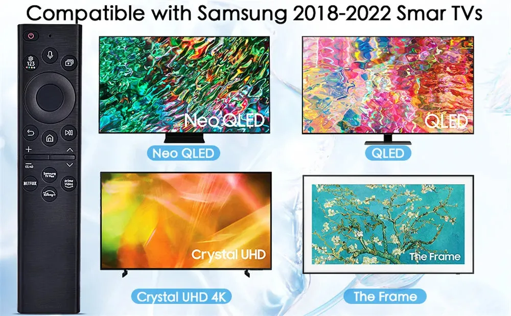 Voice Remote Control Compatible with Samsung Smart TV 2019-2023 UHD QLED OLED 4K 8K