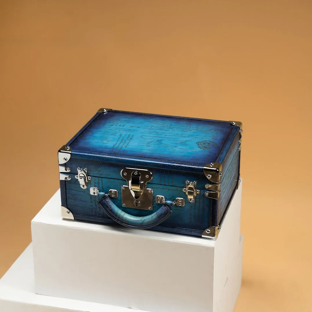 Watch Trunk - Parchment Patina Sky Blue