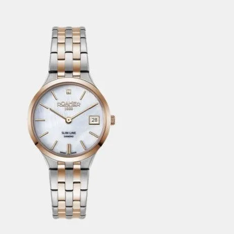 Women Quartz Mother of Pearl Dial Analog Stainless Steel Watch 864857 49 20 50