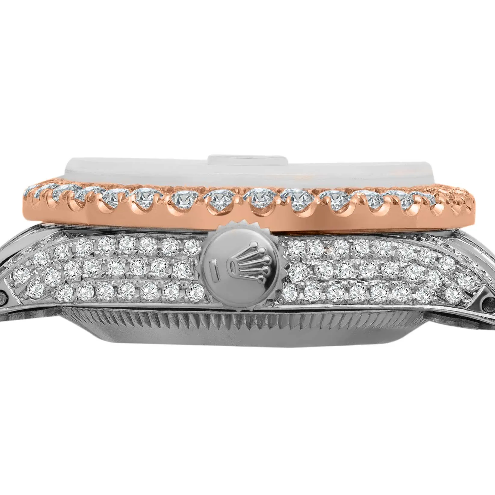 Women's Rolex Datejust Diamond Bezel Watch 26mm Rose Butterfly Dial | 7.30ct