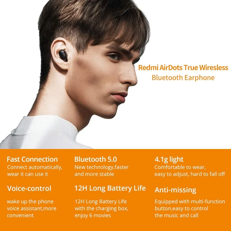 Xiaomi Redmi Airdots Bluetooth 5.0 Earphone True Stereo Wireless earphone with voice control