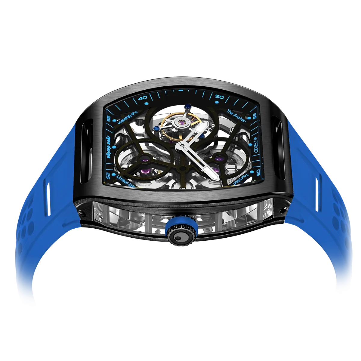 ZEROO T4 THE ARCHER FULL SKELETON TOURBILLONMANUAL TOURBILLON WATCH FOR GENTS - ZT004BLB